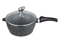 Sauteuse 28 cm Pradel Excellence en fonte d'aluminium - revêtement façon pierre anti-adhésif, manche amovible, couvercle