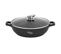 Sauteuse Aluminium a Couvercle Revetement Antiadhesif effet Pierre Noir 32 cm