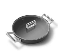 Sauteuse aluminium revêtement céramique avec couvercle SMEG D28 cm Noir Mat