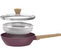 Sauteuse Arthur Martin AM3056, Ø 24 cm, Revêtement Céramique, Tous Feux Dont Induction, Couvercle et Panier Inox, Prune