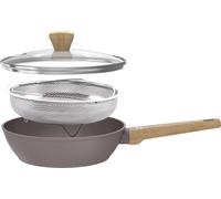Sauteuse Arthur Martin AM9910, Ø 24 cm, Tous Feux Dont Induction, Revêtement Céramique, Couvercle et Panier Inox, Taupe