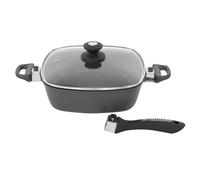 Sauteuse carrée revêtement pierre 28 cm - Schumann Professionnel - 2 poignées et 1 manche amovible