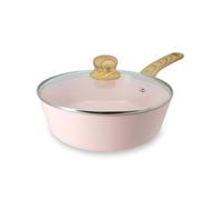 Sauteuse colorama 24cm en aluminium recyclÉ rose couvercle en verre