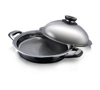 Sauteuse cuisson basse température 28 cm 5.5 l de Warmcook + Couvercle Ecovitam Grill inox plat a rotir cuisson vapeur