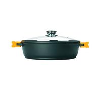 Ibili Sauteuse Evolution 36 cm – Fonte d'aluminium, Couvercle en verre, Compatible induction, Argent