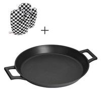 Sauteuse Inoxibar Absolut Black 32 cm, Aluminium Fondu, Antiadhésif Greblon, Compatible Induction et Four 220°C, Accessoires Isolants