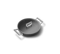 Sauteuse aluminium revêtement céramique avec couvercle SMEG D28 cm Noir Mat