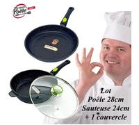 Sauteuse/Poêle - Espace Cuisine Professionnel - 24 cm et 28 cm - 100% antiadhésif - Compatible induction