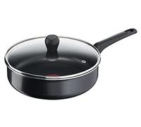 Sauteuse Tefal B55532 Easy Cook & Clean - 24 cm - Avec Couvercle en verre - Tous feux sauf induction - Signal thermique - Noire