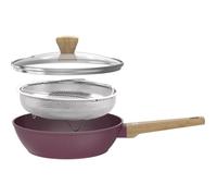 Sauteuse - Tous feux dont induction - ARTHUR MARTIN - AM3056 - Revêtement céramique - Ø 24 cm - Couvercle et panier inox - Prune