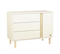 Commode 3 Tiroirs Et 1 Porte Pieds Bois - Paloma Blanc/marron TU