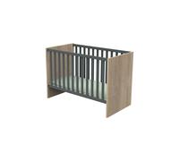 Sauthon Chambre Nova – Lit et commode gris volcan