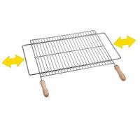 Sauvic 02815 Grille de Barbecue Universelle Inoxydable 60/70 x 40 cm - Largeur Extensible de 62 à 72 cm Acier