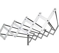 Sauvic 89760 Séchoir à Linge Extensible Acier Plastifié Blanc avec 10 Barres Aluminium 100 x 13,5-78 x 26,5 cm