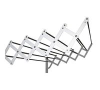 Sauvic 89765 Séchoir à Linge Extensible Acier Plastifié Blanc avec 10 Barres Aluminium 120 x 13,5-78 x 26,5 cm