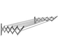 Sauvic 90865 Séchoir à Linge Extensible Inoxydable avec 10 Barres en Aluminium 140 x 13,5 x 26,5 cm