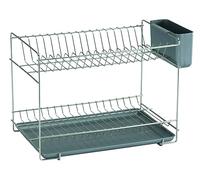 Sauvic 90985 Égouttoir à Vaisselle avec Plateau Inoxydable Gris 38,5 x 25 x 28 cm