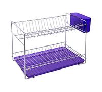 Sauvic 91018 Égouttoir à Vaisselle Inoxydable avec Plateau Violet 38,5 x 25 x 28 cm.