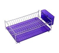 Sauvic 91028 Égouttoir à Vaisselle avec Plateau Inoxydable Violet 38,5 x 25 x 12 cm