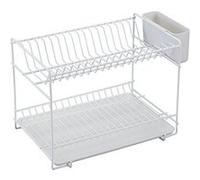 Sauvic 89000 Égouttoir à Vaisselle Métal Plastifié Blanc 38,5 x 25 x 28 cm