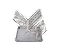 Sauvic Égouttoir à Vaisselle Pliable Inoxydable Gris 36,5 x 26 x 22 cm