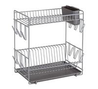 Sauvic Égouttoir en Acier plastifié Gris (résine), Grand 43 x 25 x 41,5 cm
