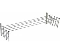 Sauvic - Fil à linge extensible en acier inoxydable, 120 cm, argent, taille unique