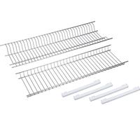 Sauvic Kit en acier inoxydable Égouttoir à vaisselle pour placard 85 cm Argent Argent Taille unique