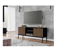 Bestmobilier Savanna - Meuble TV - Effet Bois et Noir - 150 cm