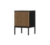 Best mobilier – Table de chevet Savanna – Effet bois et noir 40 cm – Bois/Noir