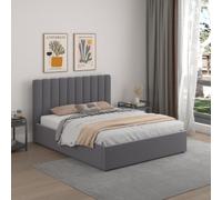 Savannah lit avec coffre de rangement 160x200cm velours gris foncé