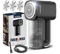 SAVEDA FiberX Max Rasoir Anti Bouloche Électrique - Enleve Bouloche Longue Autonomie avec 3 Vitesses - Rasoir à Peluches 6 Lames pour Vêtements, Canapé, Couvertures et Meubles - USB-C