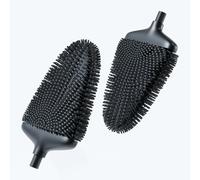 SAVEGA Lot de 2 Têtes de Rechange pour Brosse WC Silicone - Poils Flexibles, Séchage Rapide, Nettoyage Hygiénique et Efficace - Noir