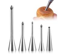 Savento Douille de Pâtisserie Petit Choux, Kit Douilles à Pâtisserie Inox 5 Pièces Avec Différentes Tailles, Accessoire Patisserie Pour Puff, Crème Et Décoration Dessert