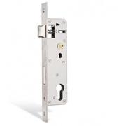 Savento Serrure à Encastrer en Acier Inoxydable 85x30 mm, Serrure pour Porte Métallique et Profilé Alu, Axe 30mm Entraxe 85mm, Coffre de Serrure Réversible Gauche Droite en Acier Inox, Argent