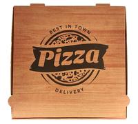 Saverine Boîte à Pizza en Carton, Rectangulaire, 29x29x4 cm, Matériau Recyclable, Résistance à la Chaleur, Conservation Alimentaire, Pizza carton ecolgique. (50)