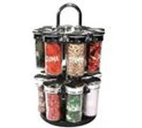 Saveur Et Degustation - Carrousel à épices pots en verre 16 pots Noir G