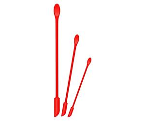 SAVITA 3 Pièces Petite Spatules en Silicone Double Extrémité Multifonctions Ensemble de Mini Spatule de Maquillage Longues Cuillères pour Cosmétique Cuisine Bocaux Canettes Étroites (Rouge, 3 Tailles)