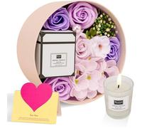 Savon Fleur Boîte Ronde Aromathérapie Bougie Fête Des Mères Rose Fleur Artificielle Personnalité Coffret Cadeau Saint Valentin