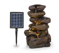 Savona Fontaine solaire 2,8 W polyrésine batterie 5h LED aspect pierre