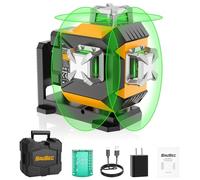 SAVSEC Niveau Laser 360 Vert 3D Autonivelant Laser 12 Lignes Croisé avec Luminosité Réglable Laser et Mode Impulsion, Batterie Li-ion Port de Charge Type C,Base Magnétique,Étui de Transport Rigide