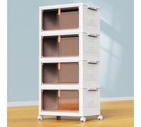 SavvyStor Boite de Rangement avec Couvercle, 23L*4 Boite Rangement Plastique Empilable, Caisse Tour Rangement Organisateur pour Cuisine, Salon, Chambre