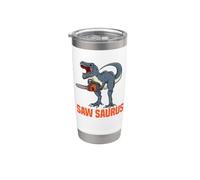 Saw Saurus Dinosaure Humour Bois Gobelet isotherme en acier inoxydable double paroi
