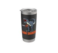 Saw Saurus Dinosaure Humour Bois Gobelet isotherme en acier inoxydable double paroi