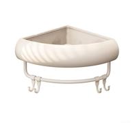 Sawhamale Étagère de rangement murale pour salle de bain, style crème, étagère d'angle pour salle de douche avec drainage rapide et garde-corps de 6,5 cm, sans perçage, en aluminium ABS, beige (B)