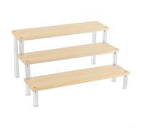 Sawhamale Étagère d'échelle en bois avec couches acryliques pour l'organisation de la maison, présentoir à plusieurs niveaux pour objets de collection, cosmétiques, desserts, boîte de rangement à 1 à