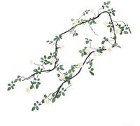 Sawhamale Guirlande de vigne artificielle en rotin de 300 cm avec fleurs rouges et blanches pour arche de mariage, jardin, cour, décoration murale, imitation lierre réaliste à suspendre (couleur dorée