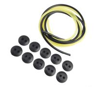 Sawhamale Lot de 12 œillets de réservoir de carburant avec 2 trous et 2 mètres de tuyau de carburant, ensemble de joints en caoutchouc pour tondeuse à gazon, comprend 1 m jaune 5 mm de diamètre