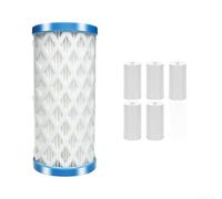 Sawhamale Lot de 5 cartouches filtrantes réutilisables pour piscine hors sol Intex Type A/C/III avec maille plastique, papier lavable et support de cartouche