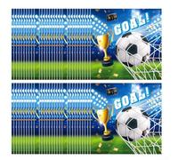 Sawhamale Lot de 60 serviettes de table pour fête de football, motif stade de football avec imprimé but et trophée, papier absorbant double épaisseur pour célébrations de jour de match, anniversaire P